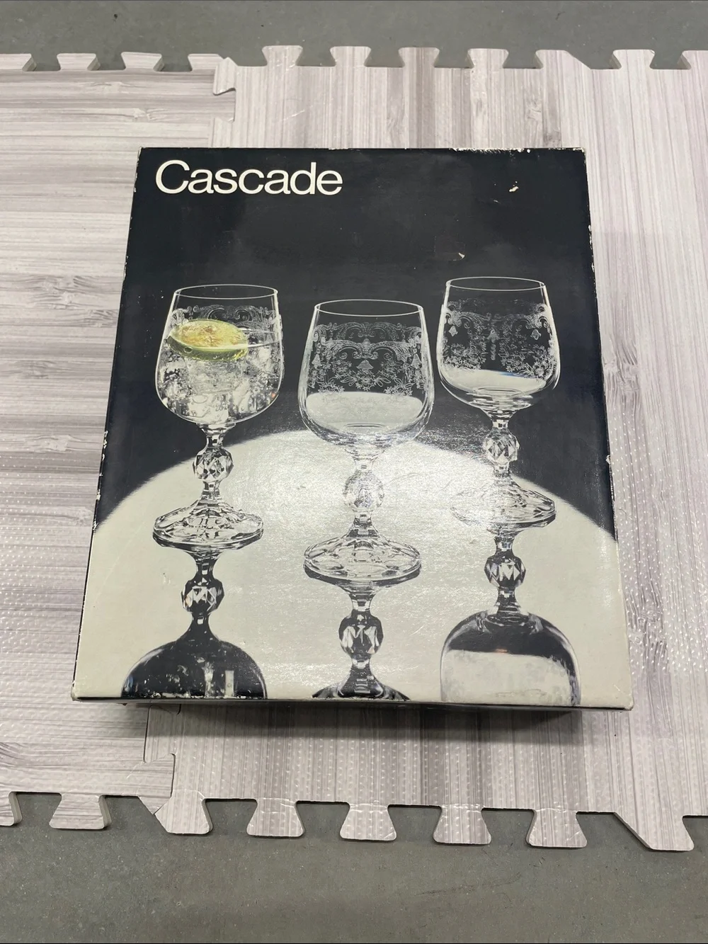 Etched Crystal Wine Glasses - Clear